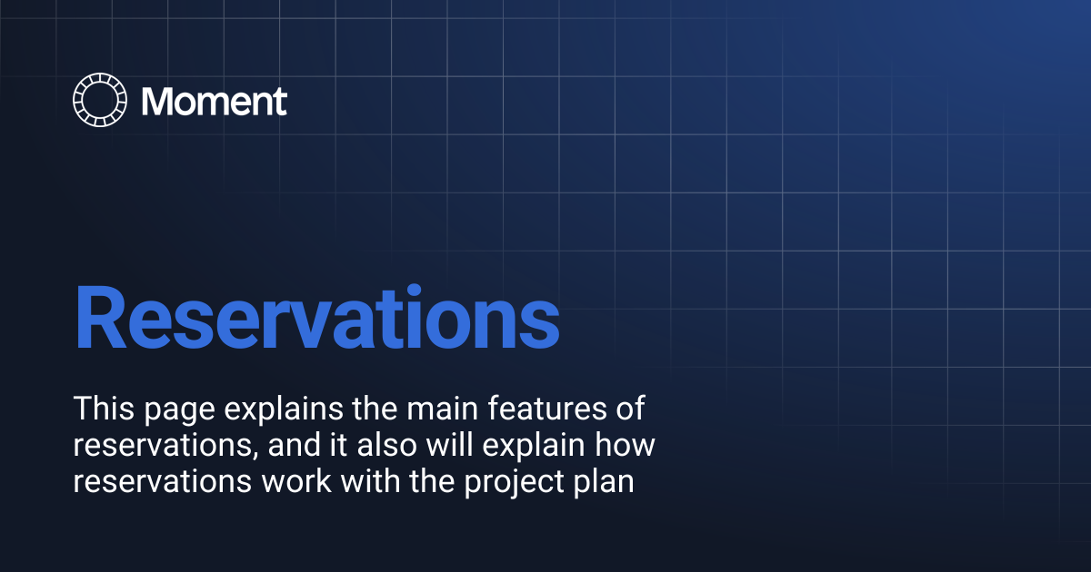 Reservations | Knowledge base