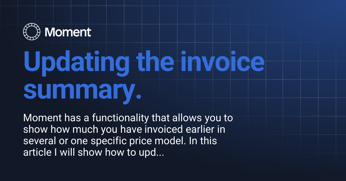 Updating the invoice summary. | Knowledge base